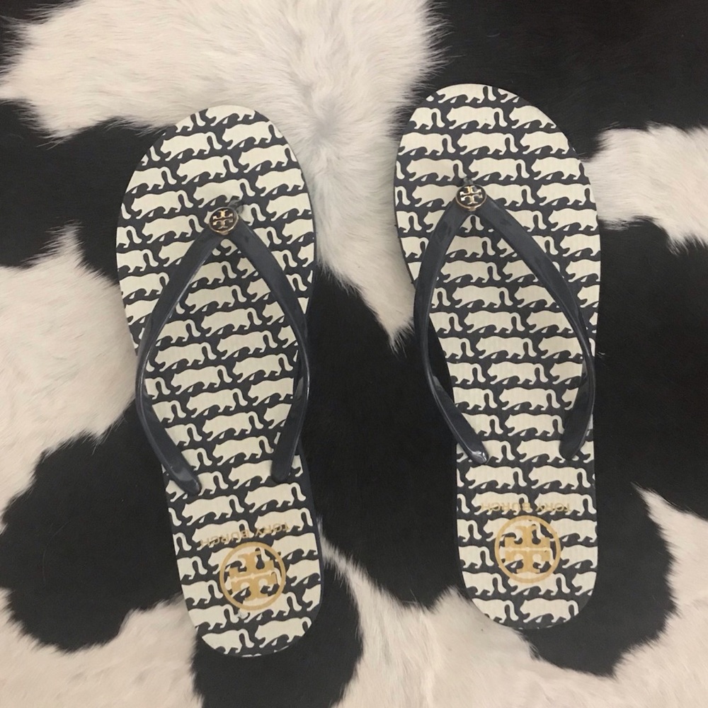 Tory Burch Printed Thin Flip Flops/Sandals